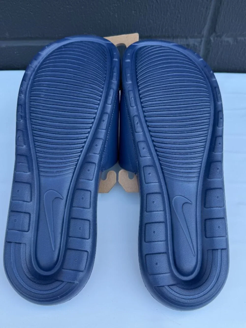 NWT Nike Men's US 9-13 Midnight Navy/White Victori One Slides CN9675-401